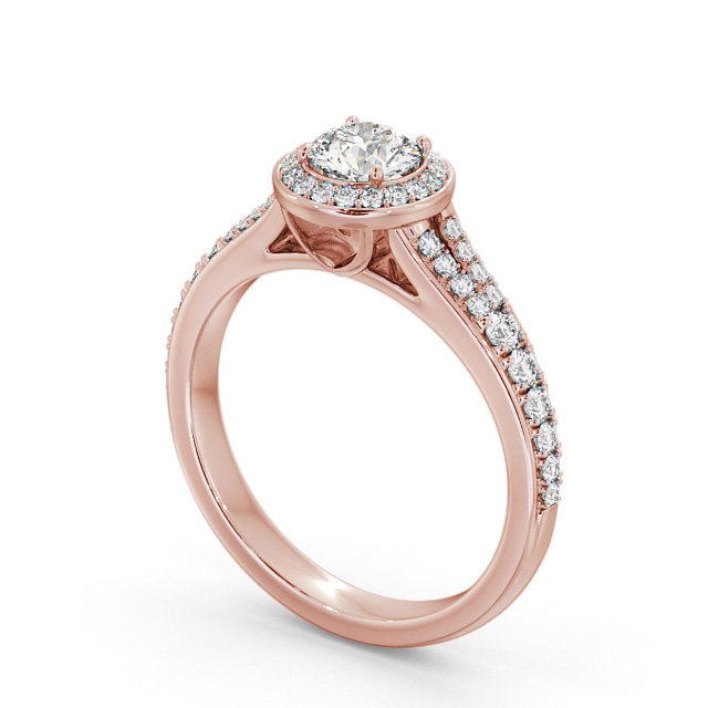 Halo Round Diamond Engagement Ring 9K Rose Gold - Roslea ENRD178_RG_SIDE