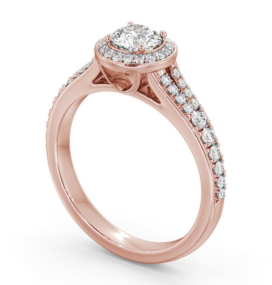  Halo Round Diamond Engagement Ring 9K Rose Gold - Roslea ENRD178_RG_THUMB1 