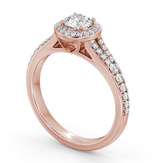 Halo Round Diamond Split Band Engagement Ring 18K Rose Gold ENRD178_RG_THUMB1