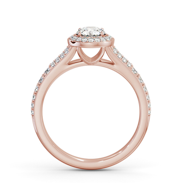 Halo Round Diamond Engagement Ring 9K Rose Gold - Roslea ENRD178_RG_UP