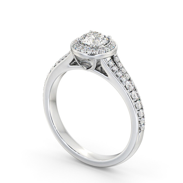 Halo Round Diamond Engagement Ring Palladium - Roslea ENRD178_WG_SIDE