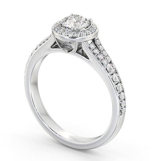 Halo Round Diamond Split Band Engagement Ring Platinum ENRD178_WG_THUMB1 