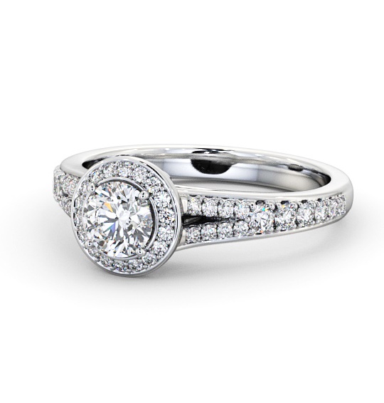  Halo Round Diamond Engagement Ring Palladium - Roslea ENRD178_WG_THUMB2 