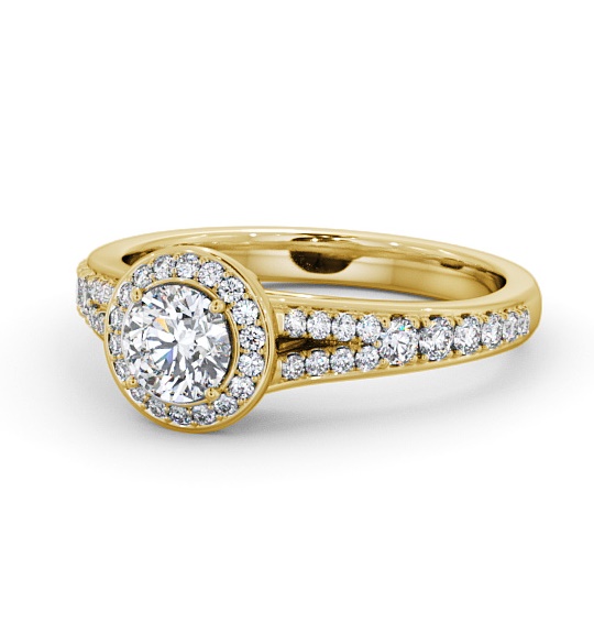  Halo Round Diamond Engagement Ring 18K Yellow Gold - Roslea ENRD178_YG_THUMB2 