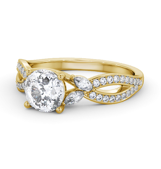 Avarn Round Diamond Engagement Ring Side Stones ENRD178S_YG_THUMB2 