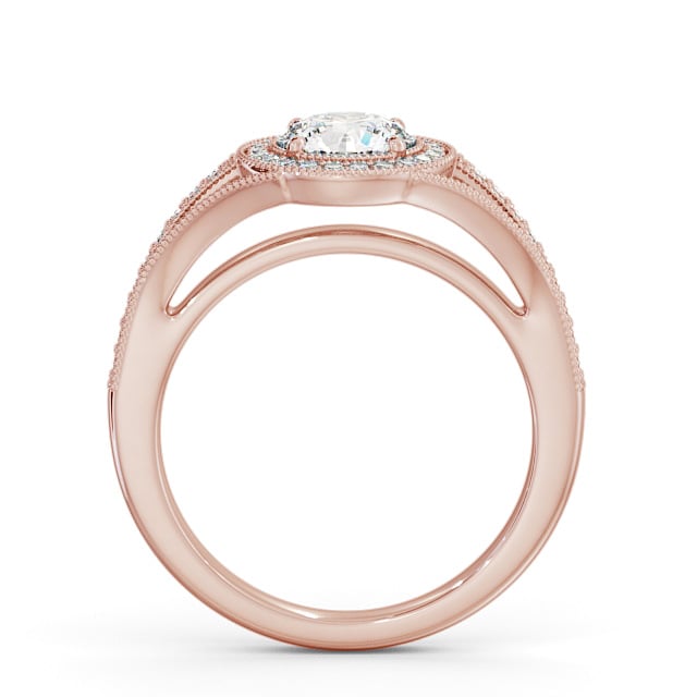 Halo Round Diamond Engagement Ring 9K Rose Gold - Tabor ENRD179_RG_UP