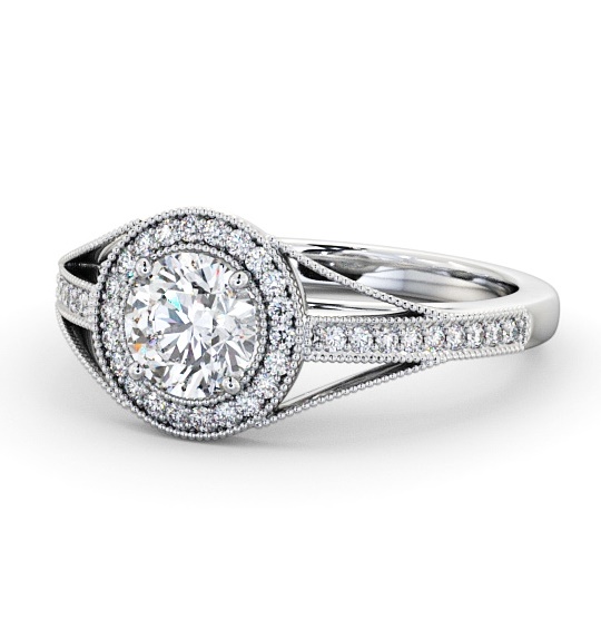  Halo Round Diamond Engagement Ring 18K White Gold - Tabor ENRD179_WG_THUMB2 