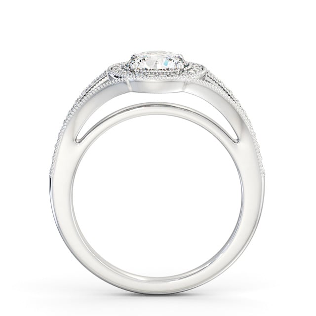 Halo Round Diamond Engagement Ring 18K White Gold - Tabor ENRD179_WG_UP