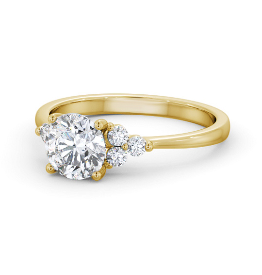 Horton Round Diamond Engagement Ring Side Stones Cluster ENRD179S_YG_THUMB2 