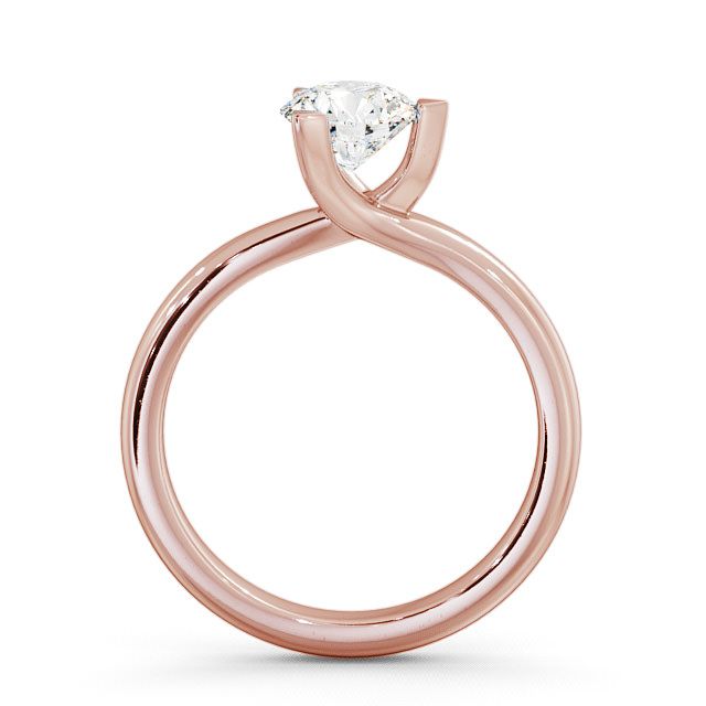 Round Diamond Engagement Ring 18K Rose Gold Solitaire - Vassa ENRD17_RG_UP