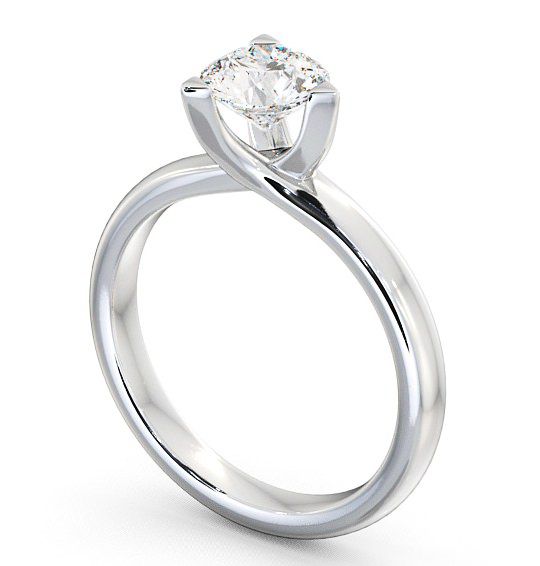 Round Diamond Engagement Ring Platinum Solitaire - Vassa ENRD17_WG_THUMB1