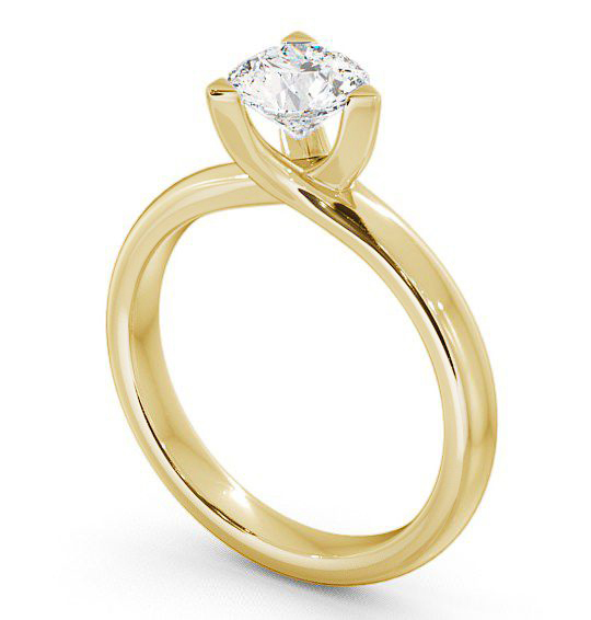 Round Diamond Engagement Ring 18K Yellow Gold Solitaire - Vassa ENRD17_YG_THUMB1