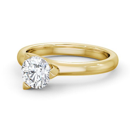 Vassa Round Diamond Engagement Ring Three Claw ENRD17_YG_THUMB2 