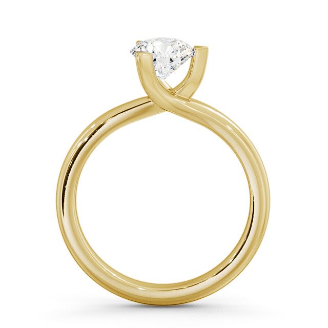 Round Diamond Engagement Ring 18K Yellow Gold Solitaire - Vassa ENRD17_YG_UP