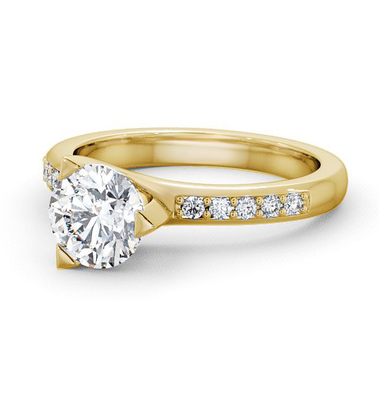 Leire Round Diamond Engagement Ring Three Claw Rotated Head ENRD17S_YG_THUMB2 