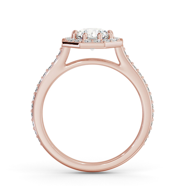 Halo Round Diamond Engagement Ring 9K Rose Gold - Roberta ENRD180_RG_UP
