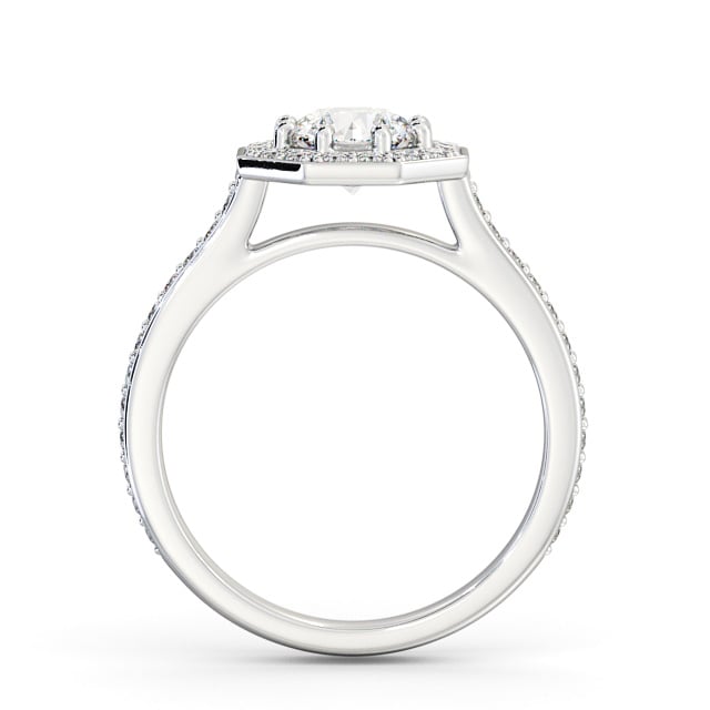 Halo Round Diamond Engagement Ring 9K White Gold - Roberta ENRD180_WG_UP