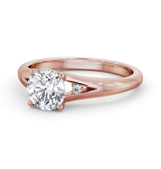 Renson Round Diamond Engagement Ring Side Stones Split Band ENRD180S_RG_THUMB2 