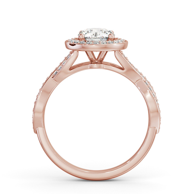Halo Round Diamond Engagement Ring 18K Rose Gold - Mualla ENRD181_RG_UP