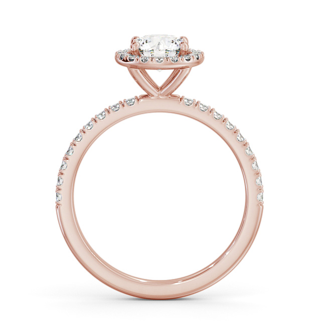 Halo Round Diamond Engagement Ring 9K Rose Gold - Lolie ENRD182_RG_UP
