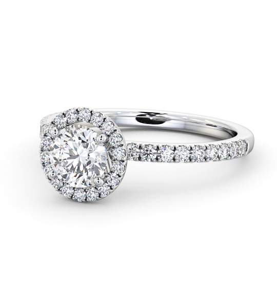 Halo Round Diamond Sleek Design Engagement Ring 18K White Gold ENRD182_WG_THUMB2 