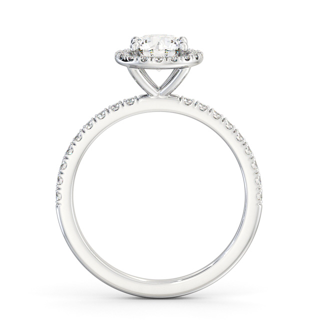 Halo Round Diamond Engagement Ring 9K White Gold - Lolie ENRD182_WG_UP