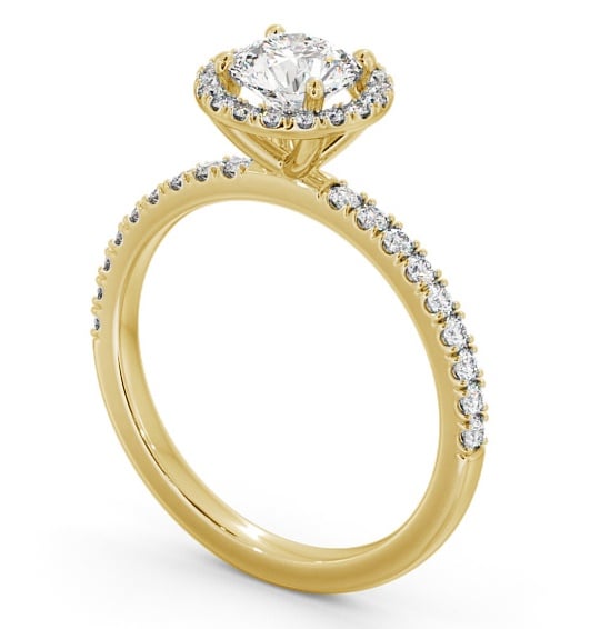 Halo Round Diamond Sleek Design Engagement Ring 18K Yellow Gold ENRD182_YG_THUMB1 