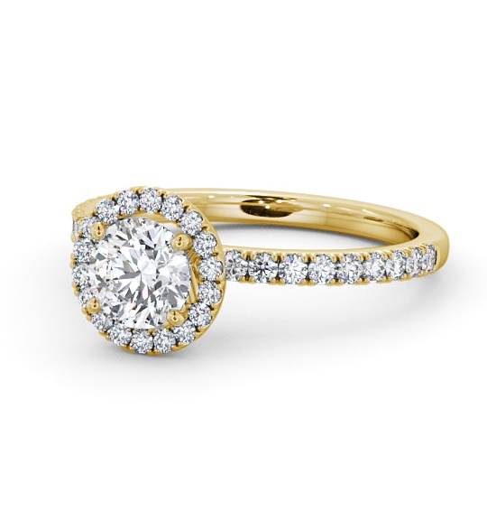  Halo Round Diamond Engagement Ring 9K Yellow Gold - Lolie ENRD182_YG_THUMB2 