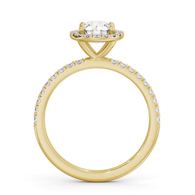 Halo Round Diamond Engagement Ring 18K Yellow Gold - Lolie ENRD182_YG_UP
