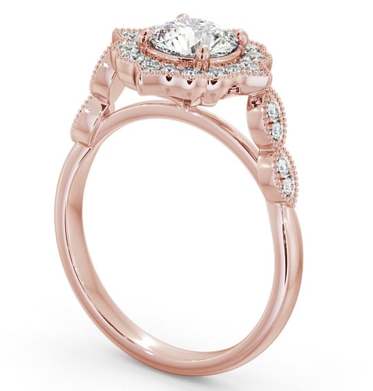 Halo Round Diamond Engagement Ring 18K Rose Gold - Chadwell ENRD183_RG_THUMB1