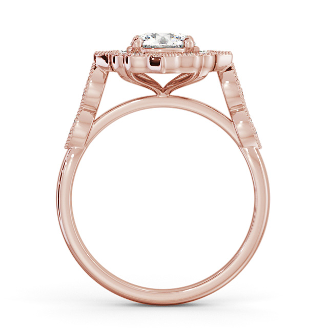 Halo Round Diamond Engagement Ring 18K Rose Gold - Chadwell ENRD183_RG_UP