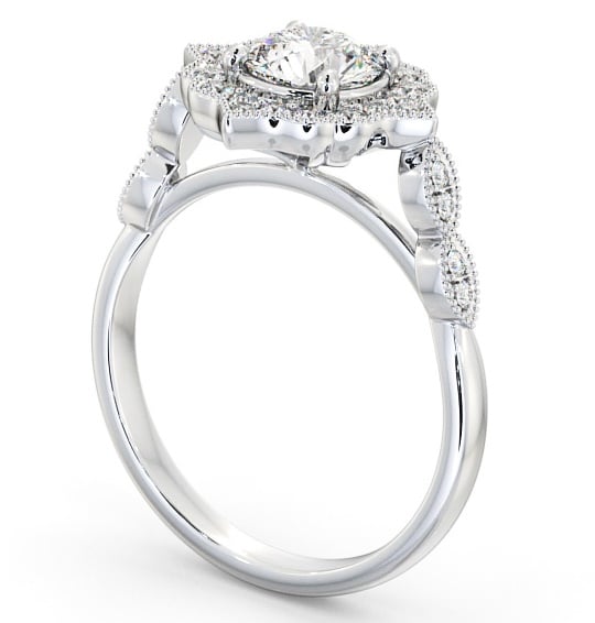 Halo Round Diamond Engagement Ring 9K White Gold - Chadwell ENRD183_WG_THUMB1