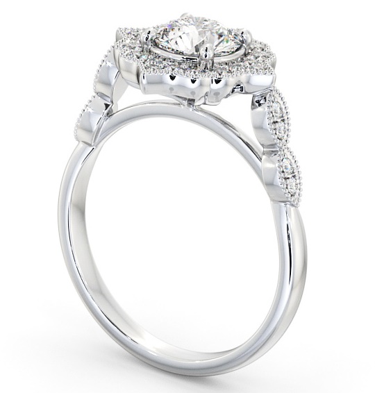 Halo Round Diamond Majestic Style Engagement Ring 18K White Gold ENRD183_WG_THUMB1