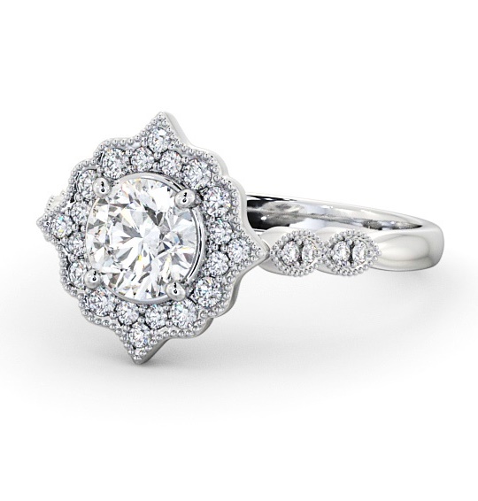 Halo Round Diamond Majestic Style Engagement Ring 18K White Gold ENRD183_WG_THUMB2 