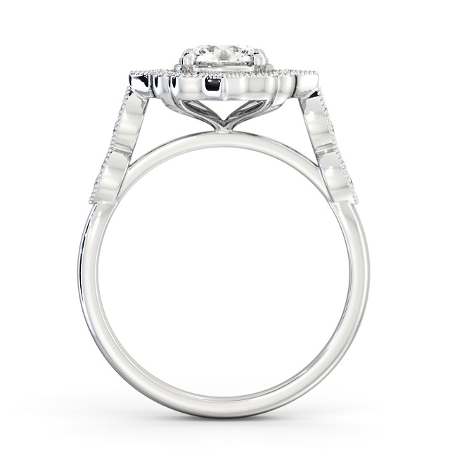 Halo Round Diamond Engagement Ring 9K White Gold - Chadwell ENRD183_WG_UP