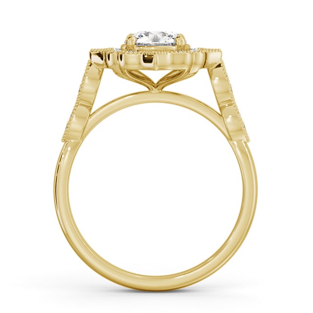 Halo Round Diamond Engagement Ring 9K Yellow Gold - Chadwell ENRD183_YG_UP