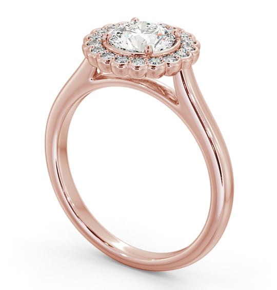 Halo Round Diamond Engagement Ring 9K Rose Gold - Bartley ENRD184_RG_THUMB1