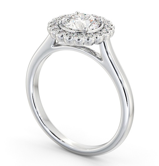 Halo Round Diamond Traditional Engagement Ring Platinum ENRD184_WG_THUMB1 