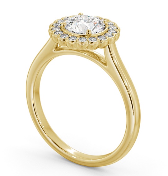 Halo Round Diamond Traditional Engagement Ring 18K Yellow Gold ENRD184_YG_THUMB1 