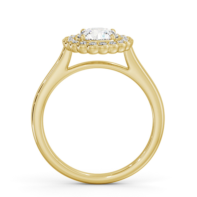 Halo Round Diamond Engagement Ring 18K Yellow Gold - Bartley ENRD184_YG_UP