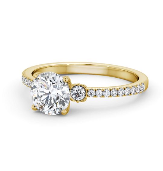 Alburgh Round Diamond Engagement Ring Side Stones ENRD184S_YG_THUMB2 