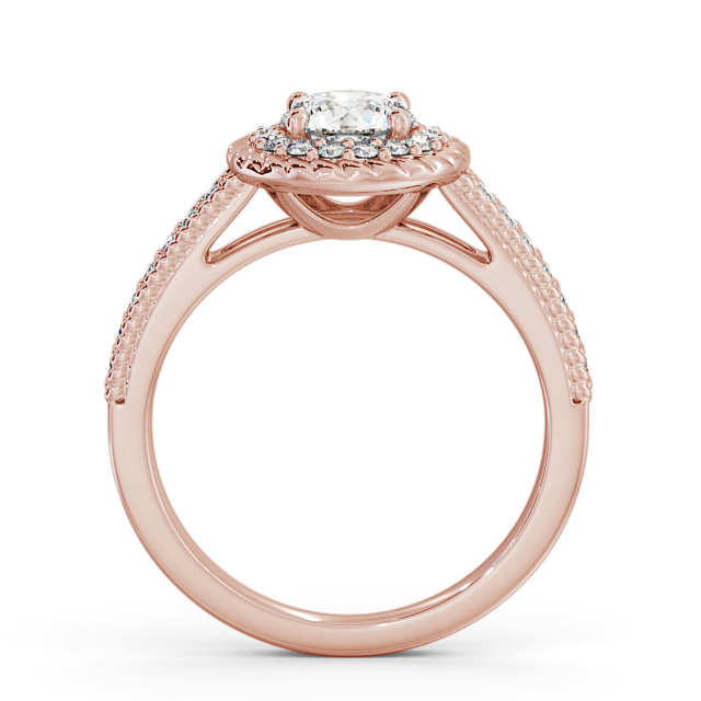Halo Round Diamond Engagement Ring 9K Rose Gold - Lagan ENRD186_RG_UP