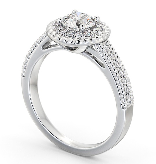 Halo Round Diamond Rope Design Engagement Ring Platinum ENRD186_WG_THUMB1 