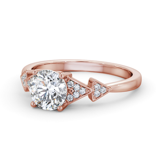 Blanche Round Diamond Engagement Ring V-Shaped Side Stones ENRD186S_RG_THUMB2 