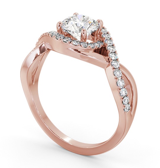 Halo Round Diamond Distinctive Design Engagement Ring 18K Rose Gold ENRD187_RG_THUMB1 