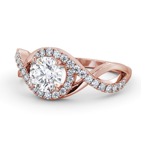  Halo Round Diamond Engagement Ring 9K Rose Gold - Glassan ENRD187_RG_THUMB2 