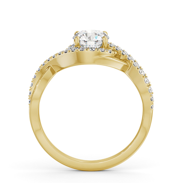 Halo Round Diamond Engagement Ring 9K Yellow Gold - Glassan ENRD187_YG_UP
