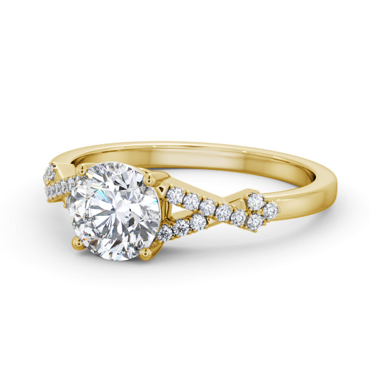 Tansley Round Diamond Engagement Ring Side Stones Split Band ENRD188S_YG_THUMB2 