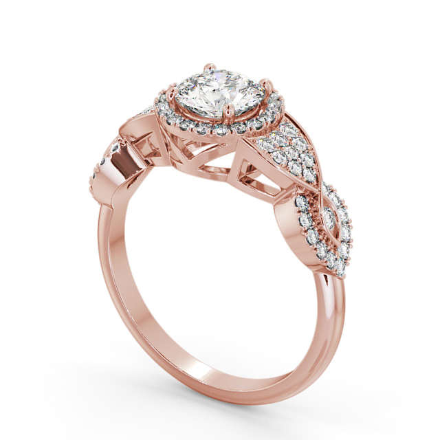 Halo Round Diamond Engagement Ring 18K Rose Gold - Melvaig ENRD189_RG_SIDE