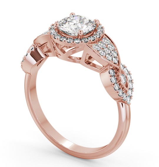 Halo Round Diamond Regal Design Engagement Ring 18K Rose Gold ENRD189_RG_THUMB1